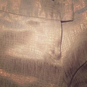 Silver textured ankle pant